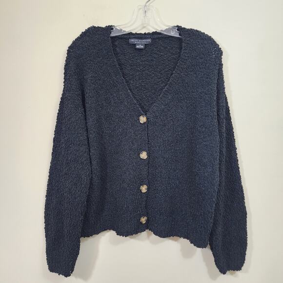 Social Standard by Sanctuary open knit v-neck button front cardigan woman's sz L - Picture 8 of 10